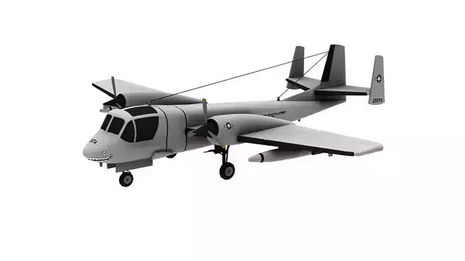 Lowpoly OV-1 Mohawk 3D Model
