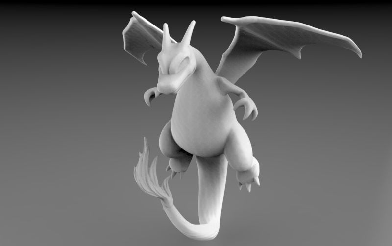 POKEMON - HIGH RES - 006 CHARIZARD 3D model_1