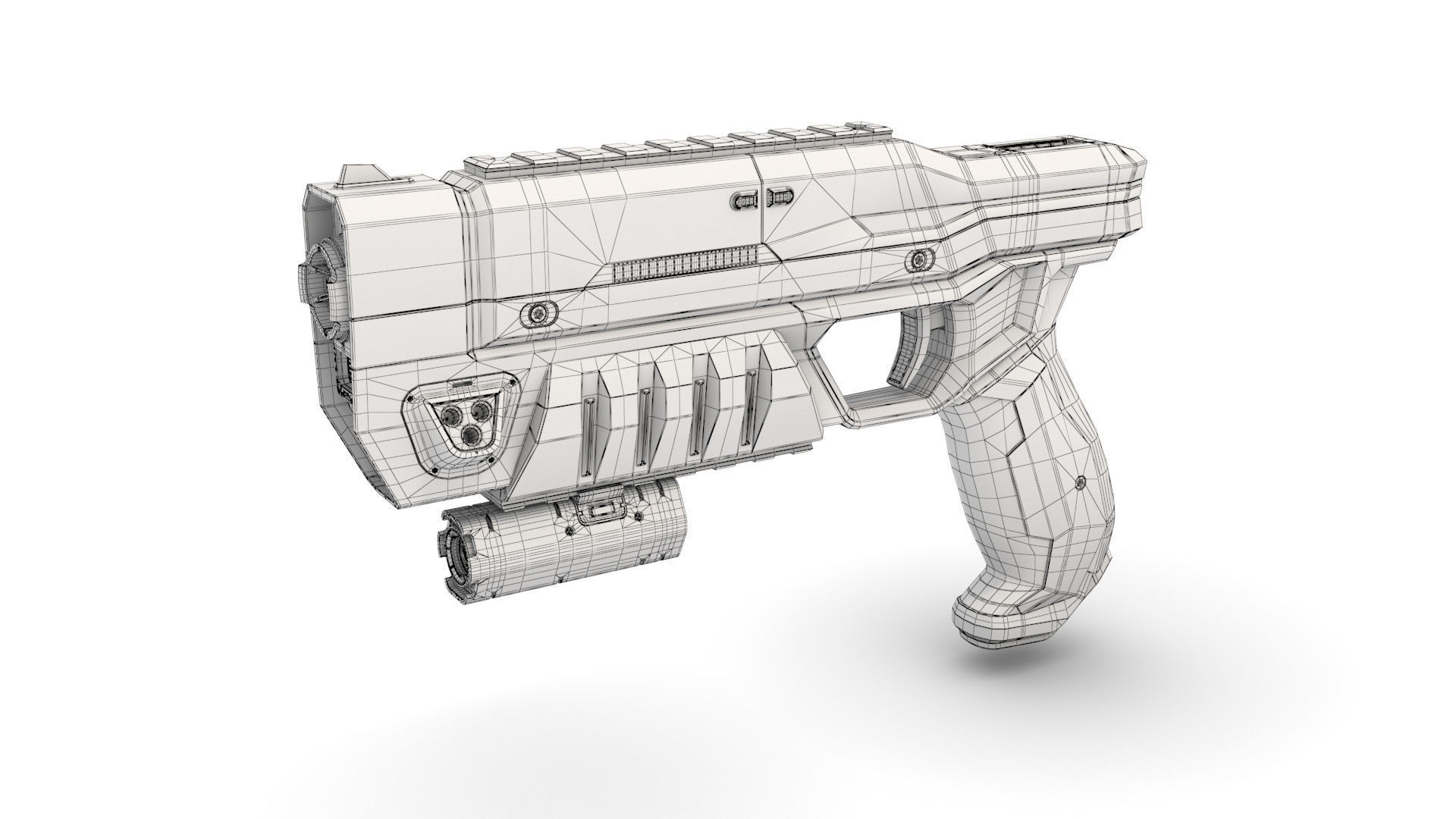 Sci-Fi Blaster 3D model_4