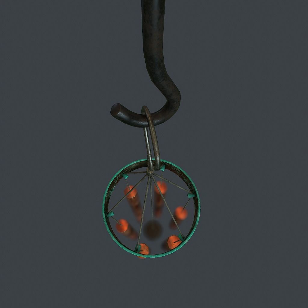 WindChimes animated Low-poly 3D model_9