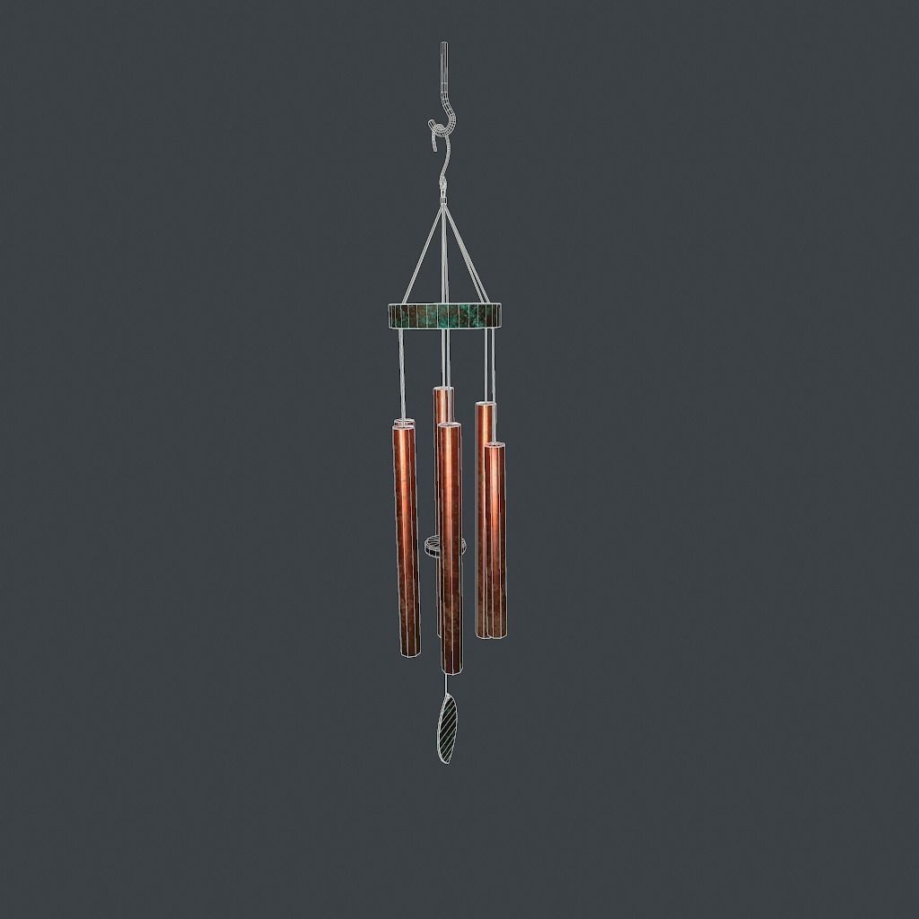 WindChimes animated Low-poly 3D model_11