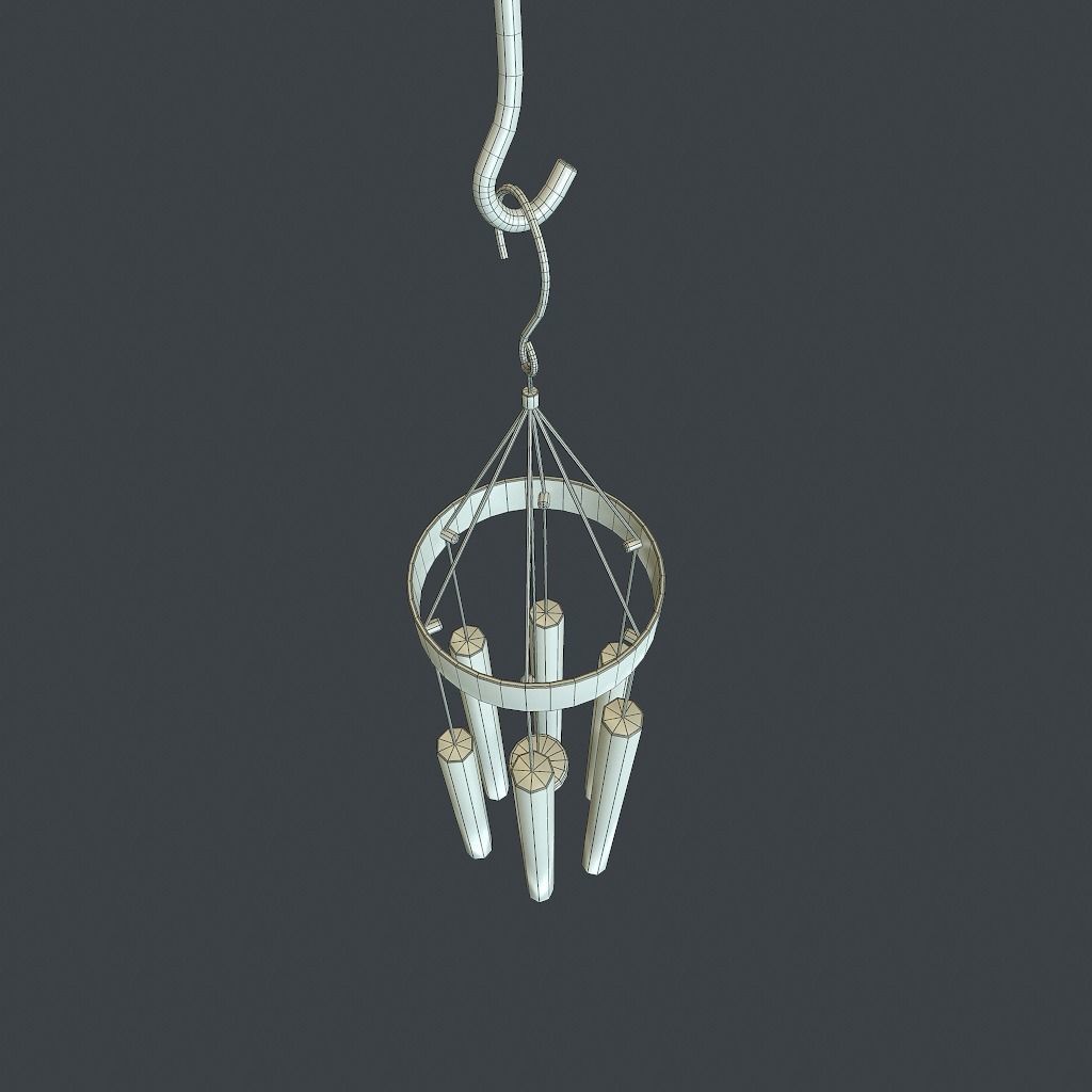 WindChimes animated Low-poly 3D model_15