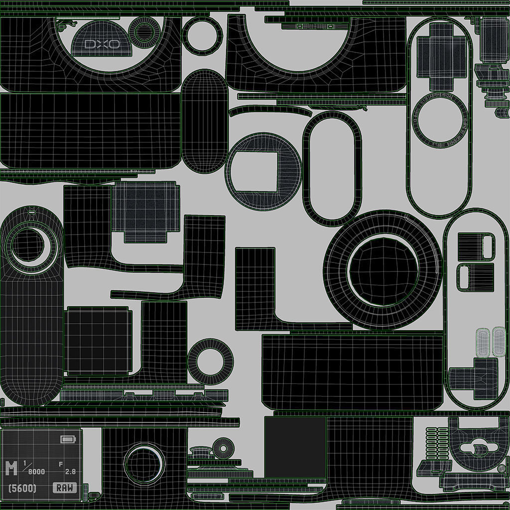DxO ONE Camera Low-poly 3D model_9