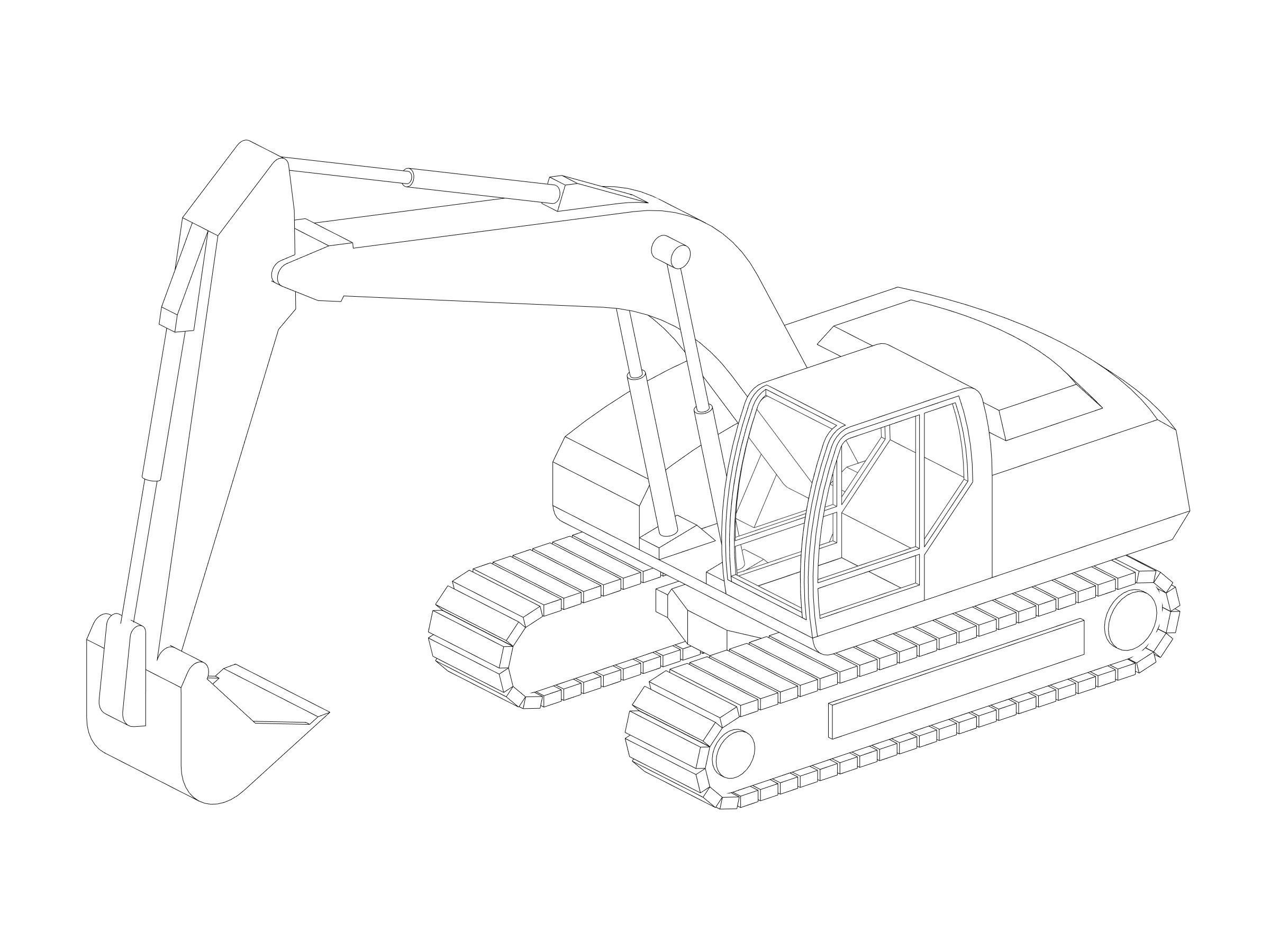 Excavator - Revit Family 3D model_2