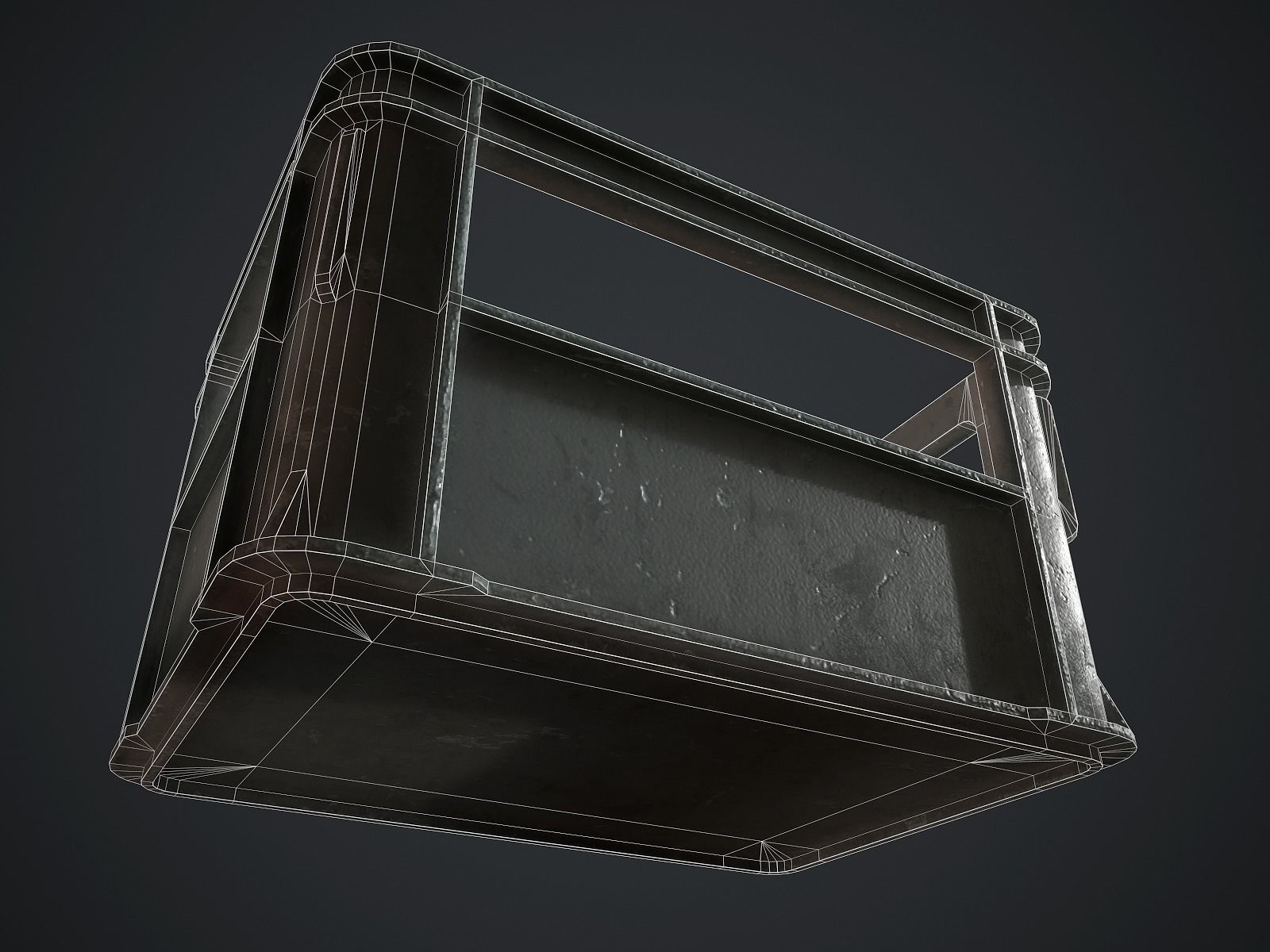 Plastic crate Low-poly 3D model_9