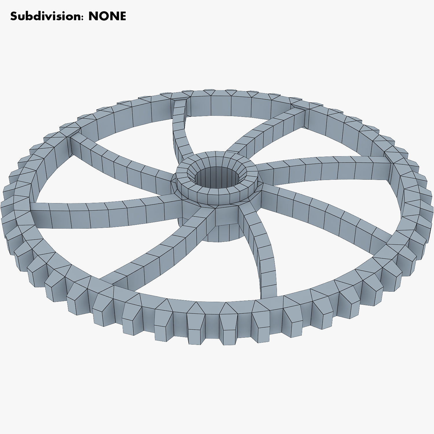 Gears Set Low Poly v 1 of 3D model_31