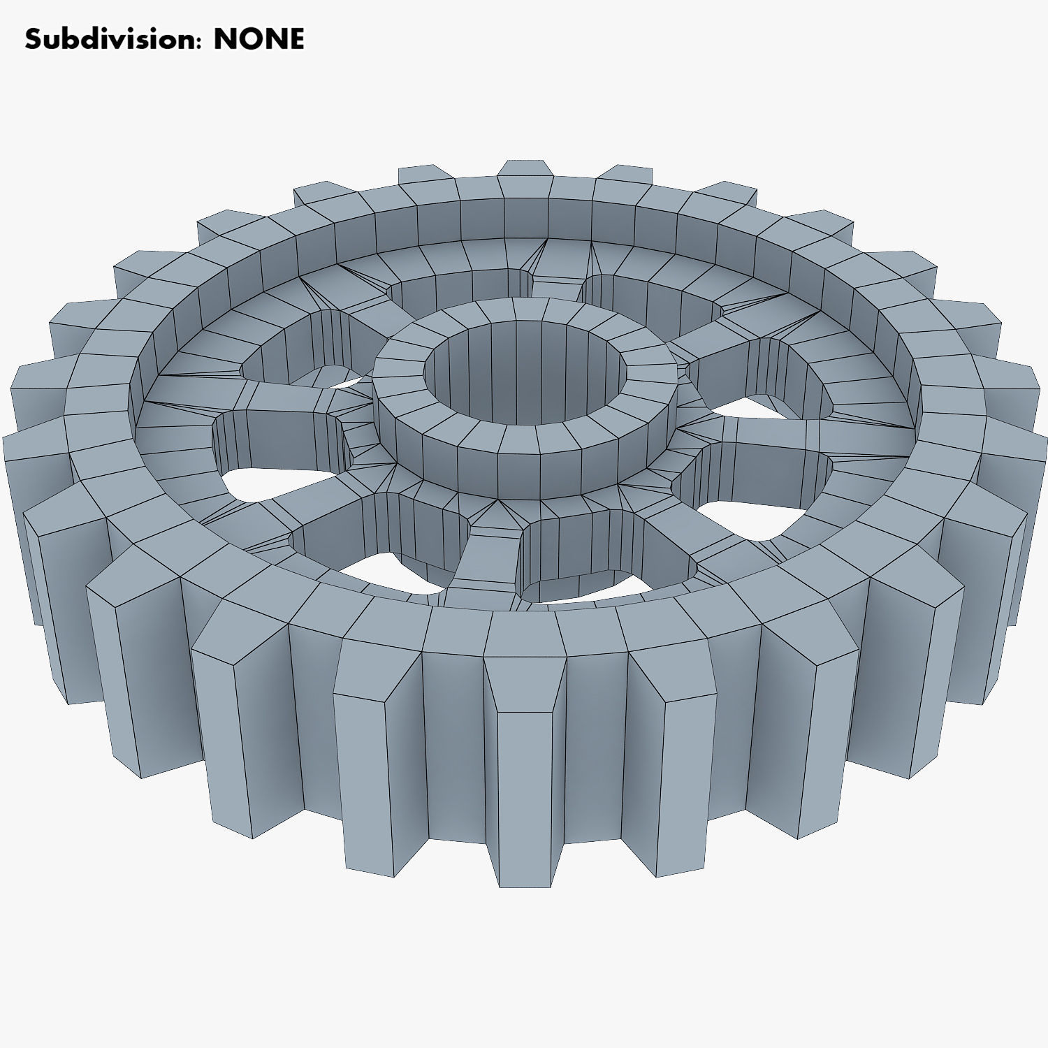 Gears Set Low Poly v 1 of 3D model_46