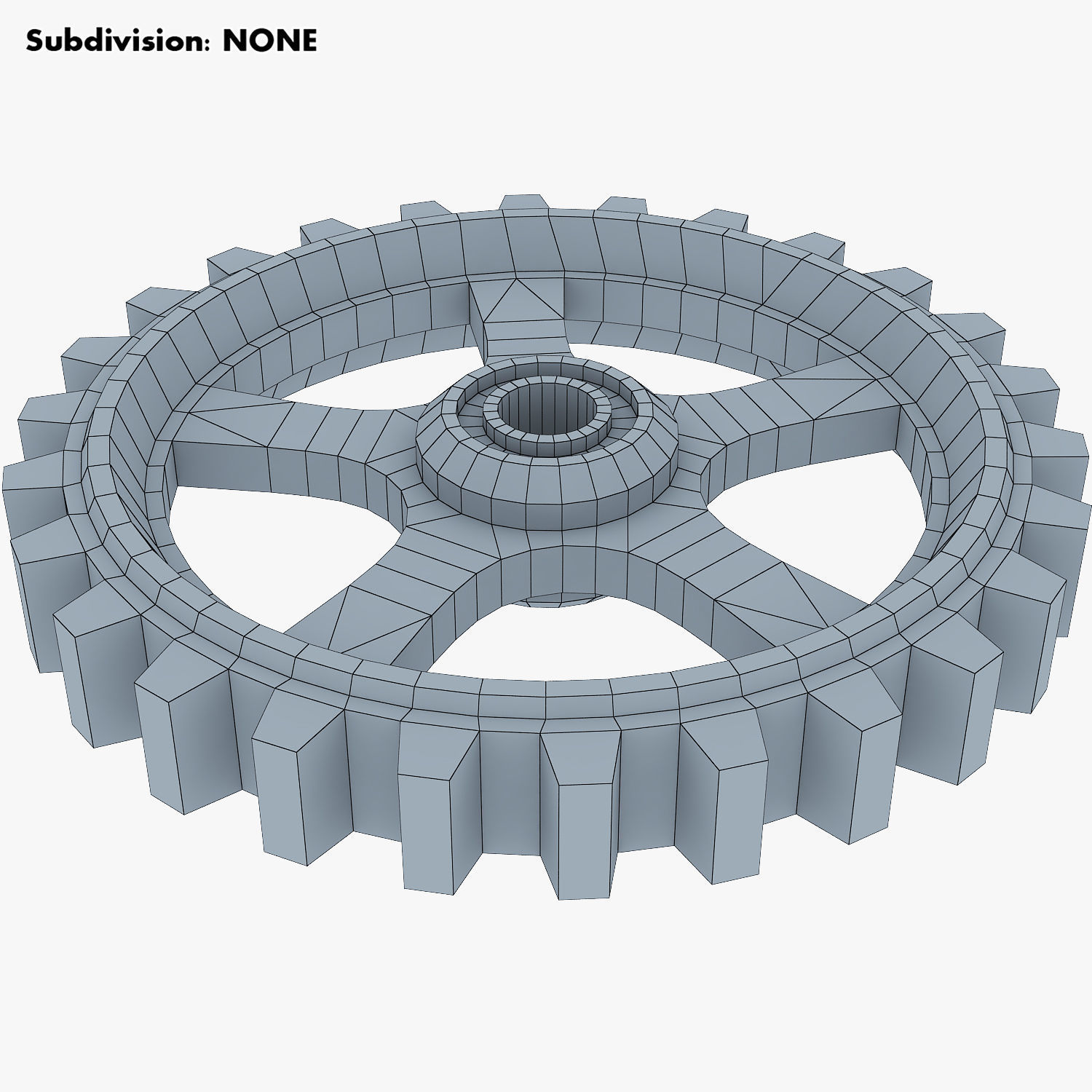 Gears Set Low Poly v 1 of 3D model_28