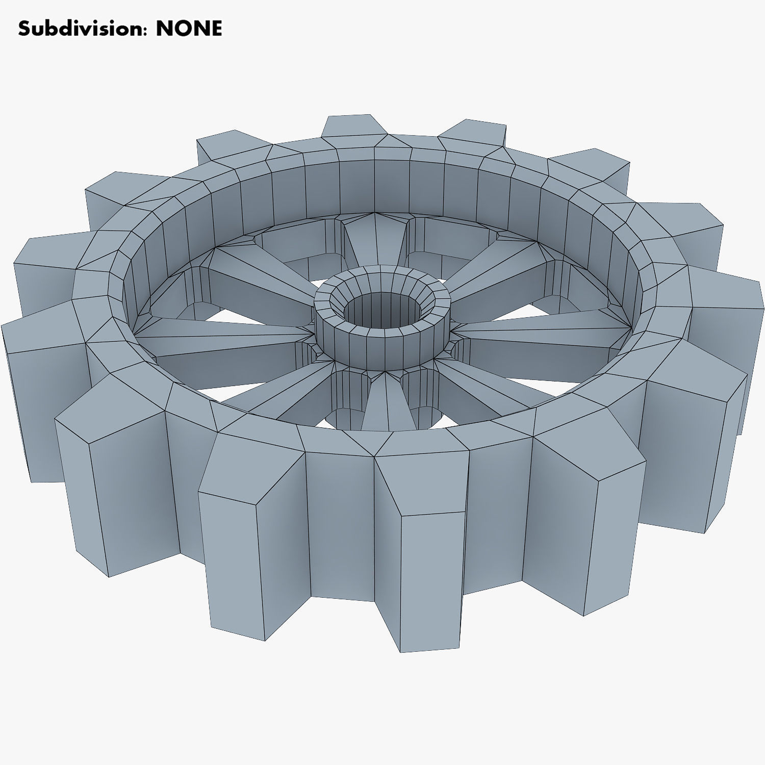 Gears Set Low Poly v 1 of 3D model_41