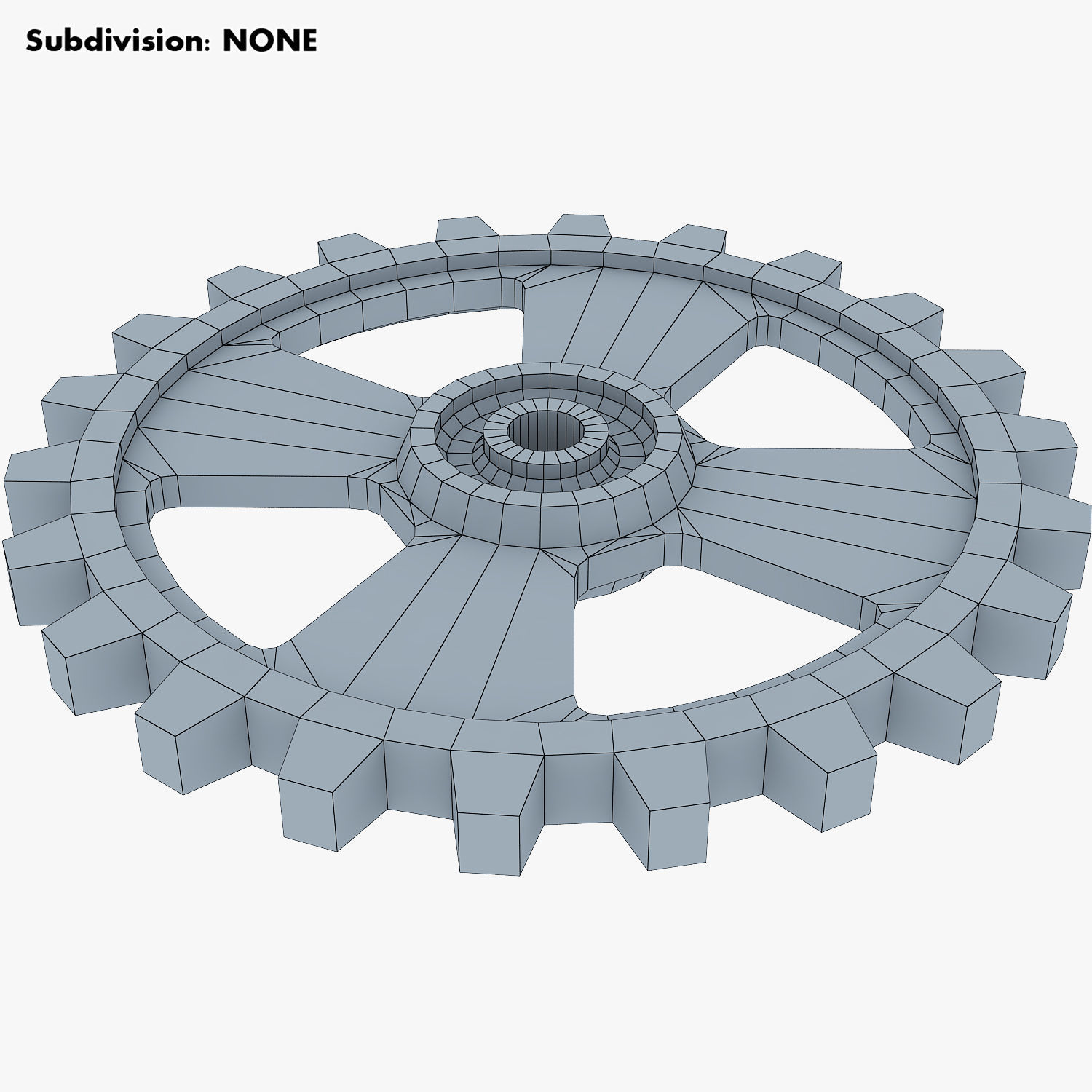 Gears Set Low Poly v 1 of 3D model_34