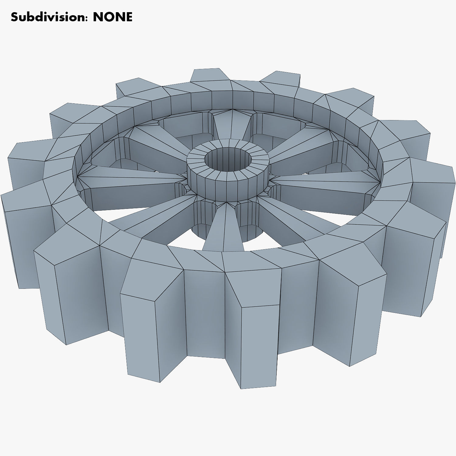 Gears Set Low Poly v 1 of 3D model_42