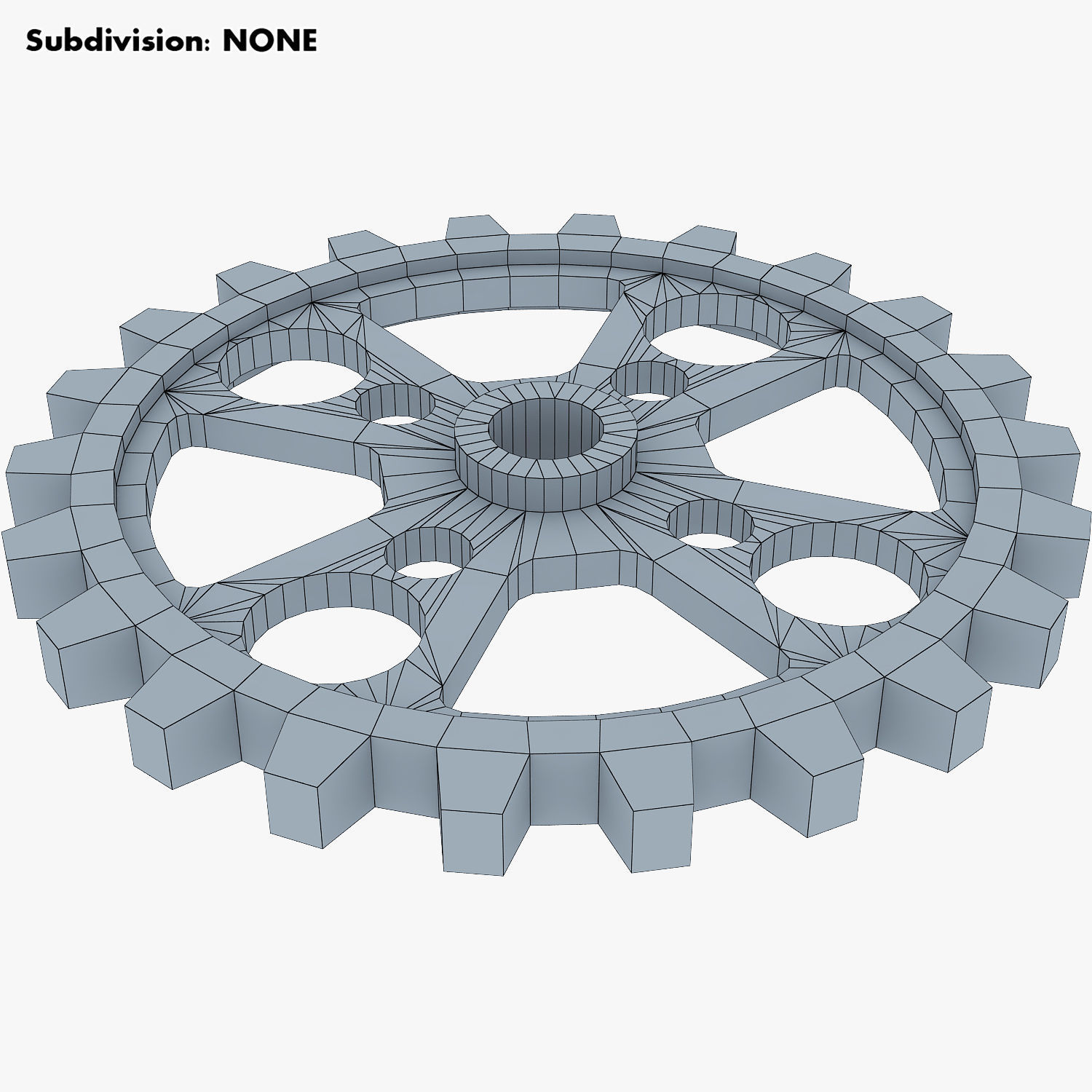 Gears Set Low Poly v 1 of 3D model_33