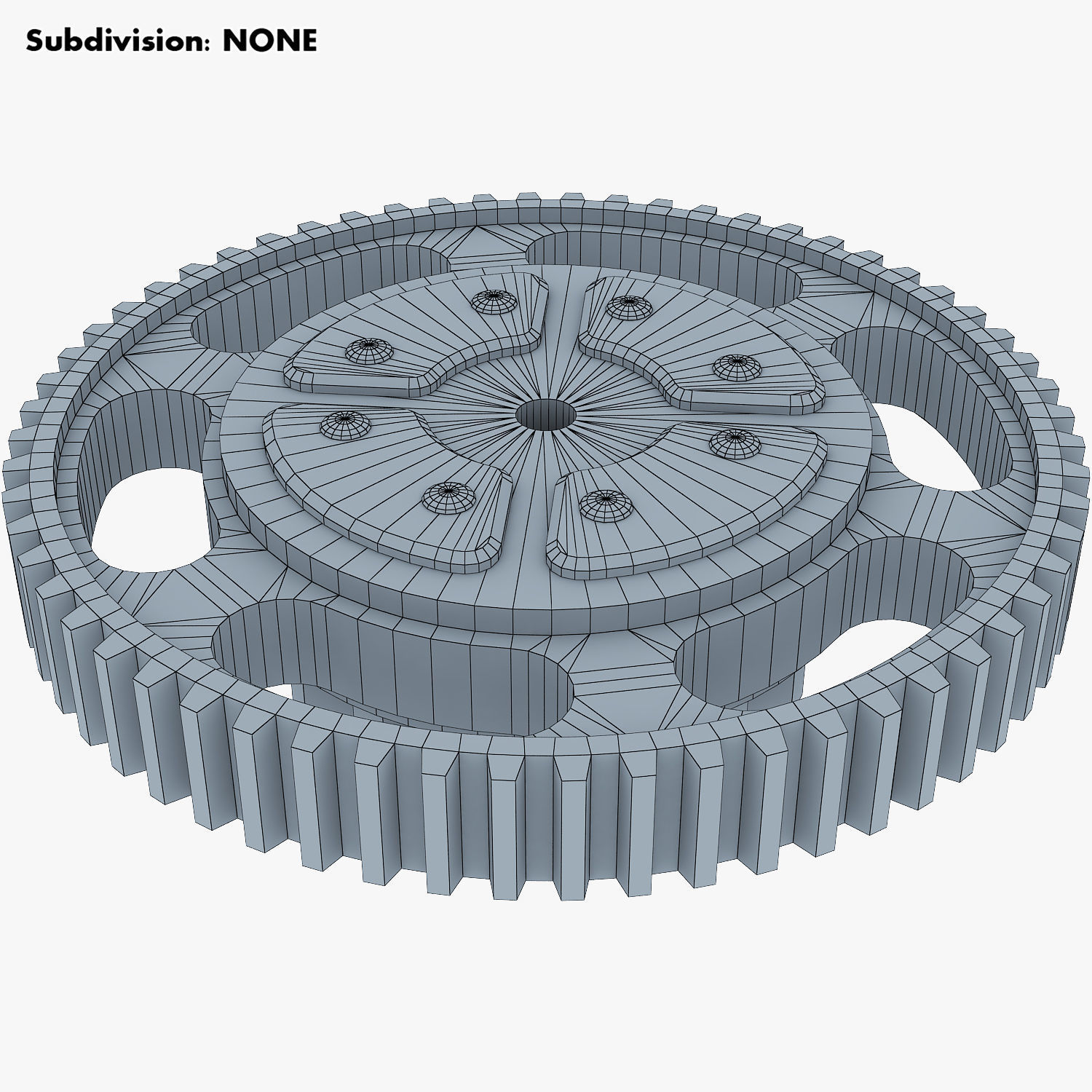 Gears Set Low Poly v 1 of 3D model_23