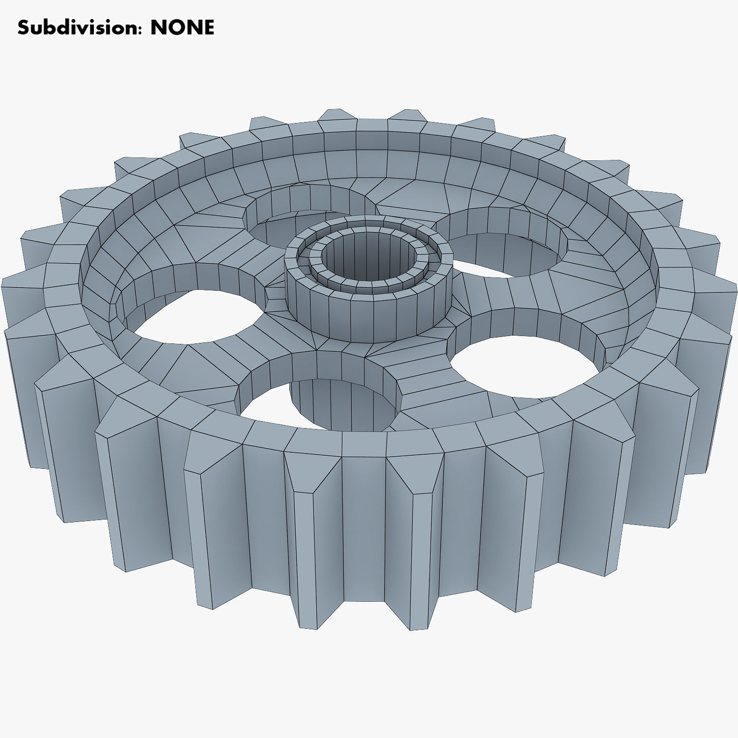 Gears Set Low Poly v 1 of 3D model_48