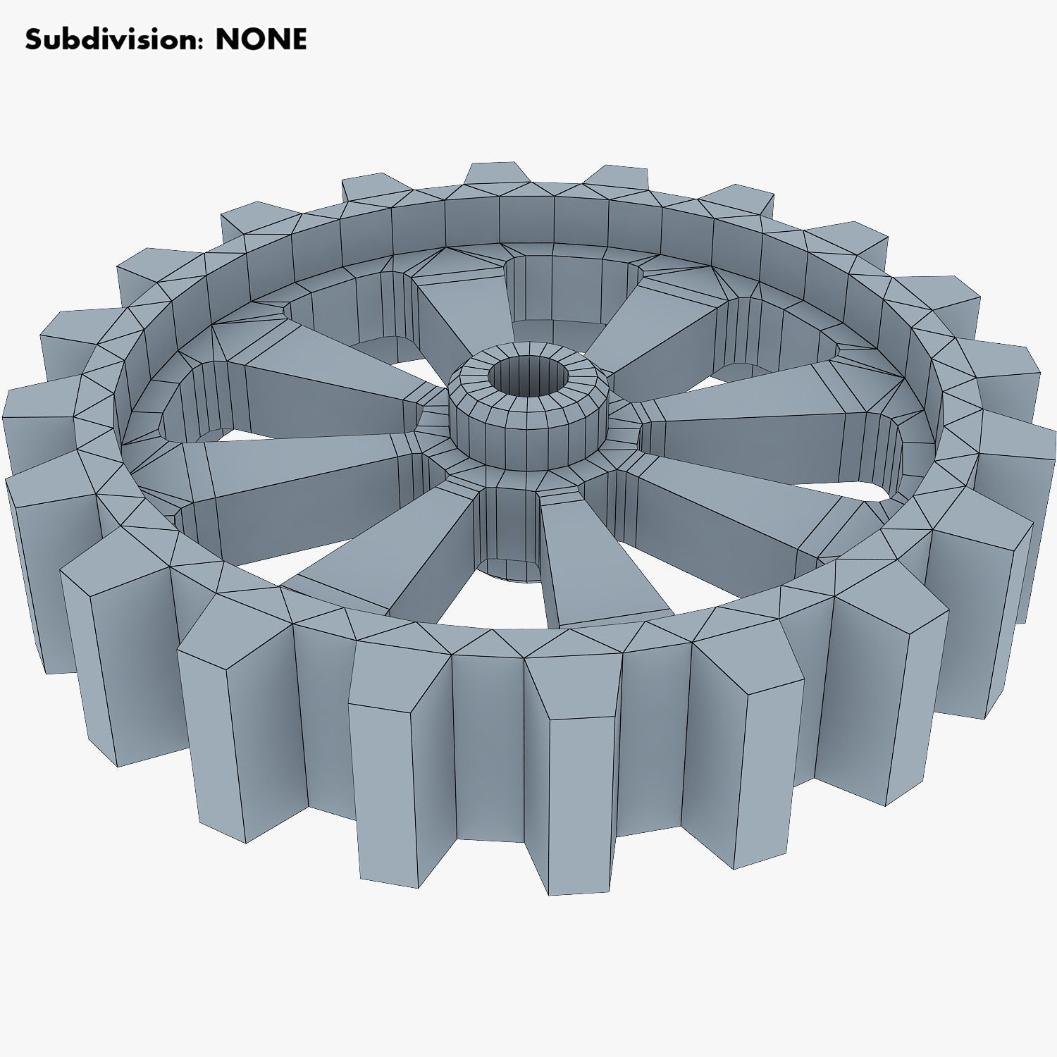 Gears Set Low Poly v 1 of 3D model_35