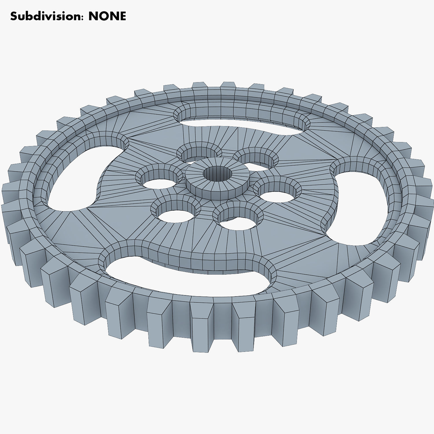 Gears Set Low Poly v 1 of 3D model_22