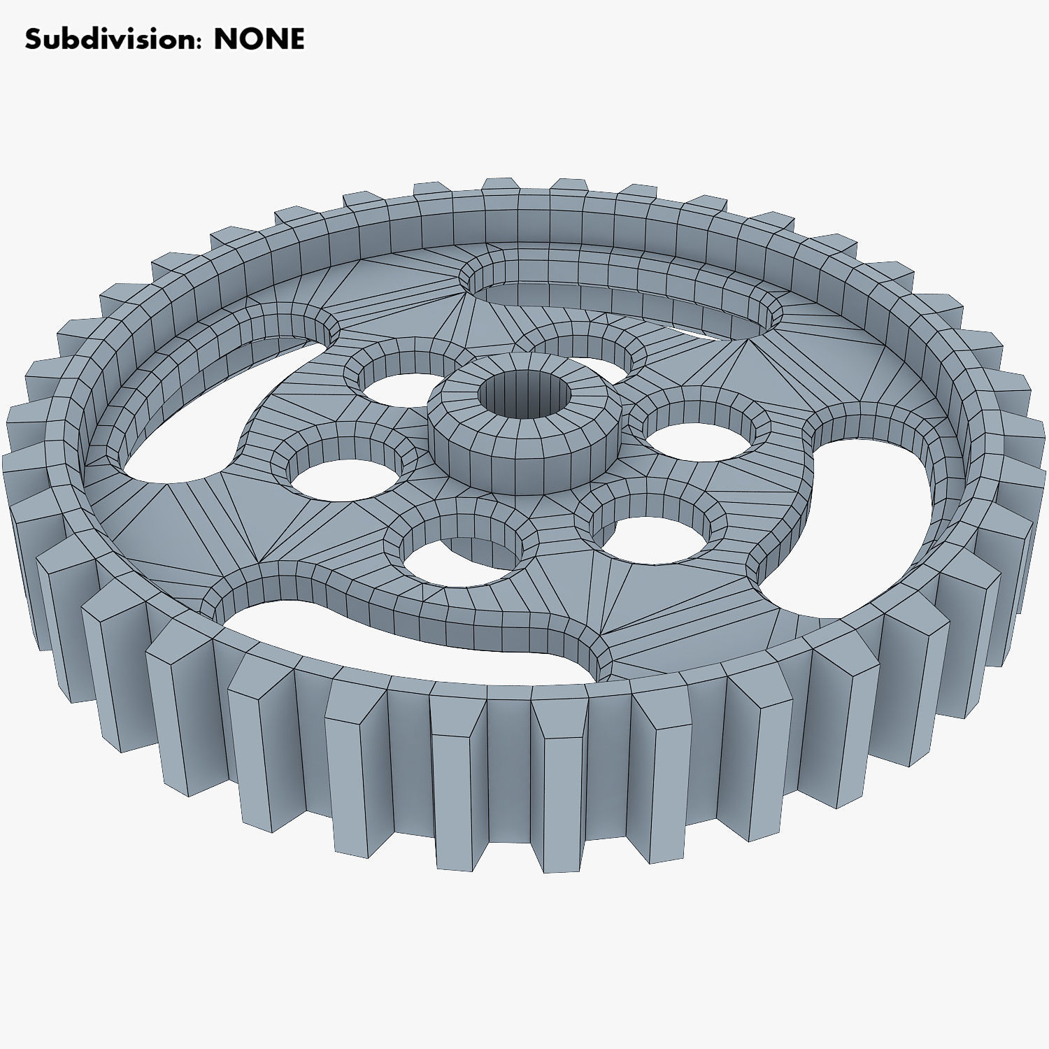 Gears Set Low Poly v 1 of 3D model_38