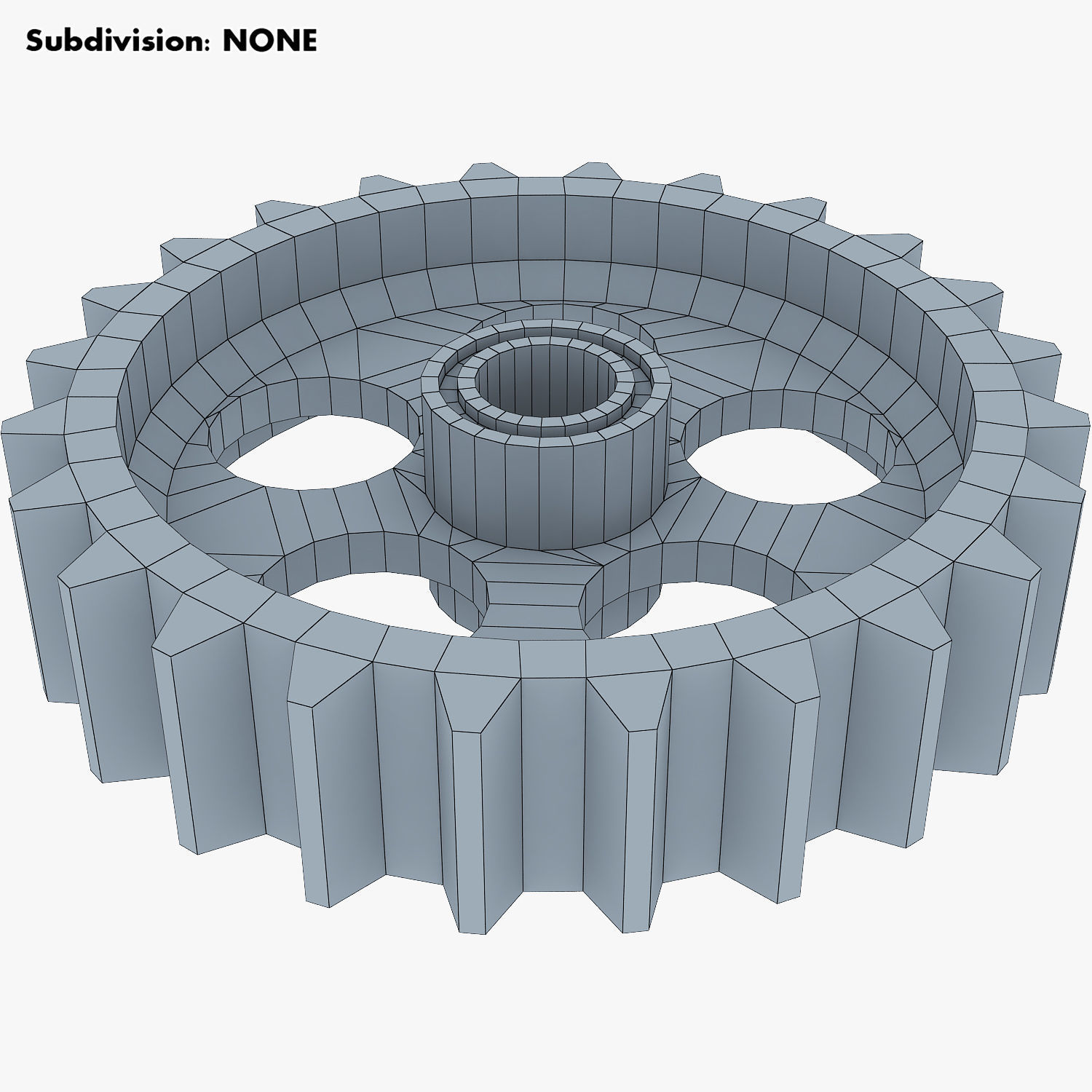 Gears Set Low Poly v 1 of 3D model_47