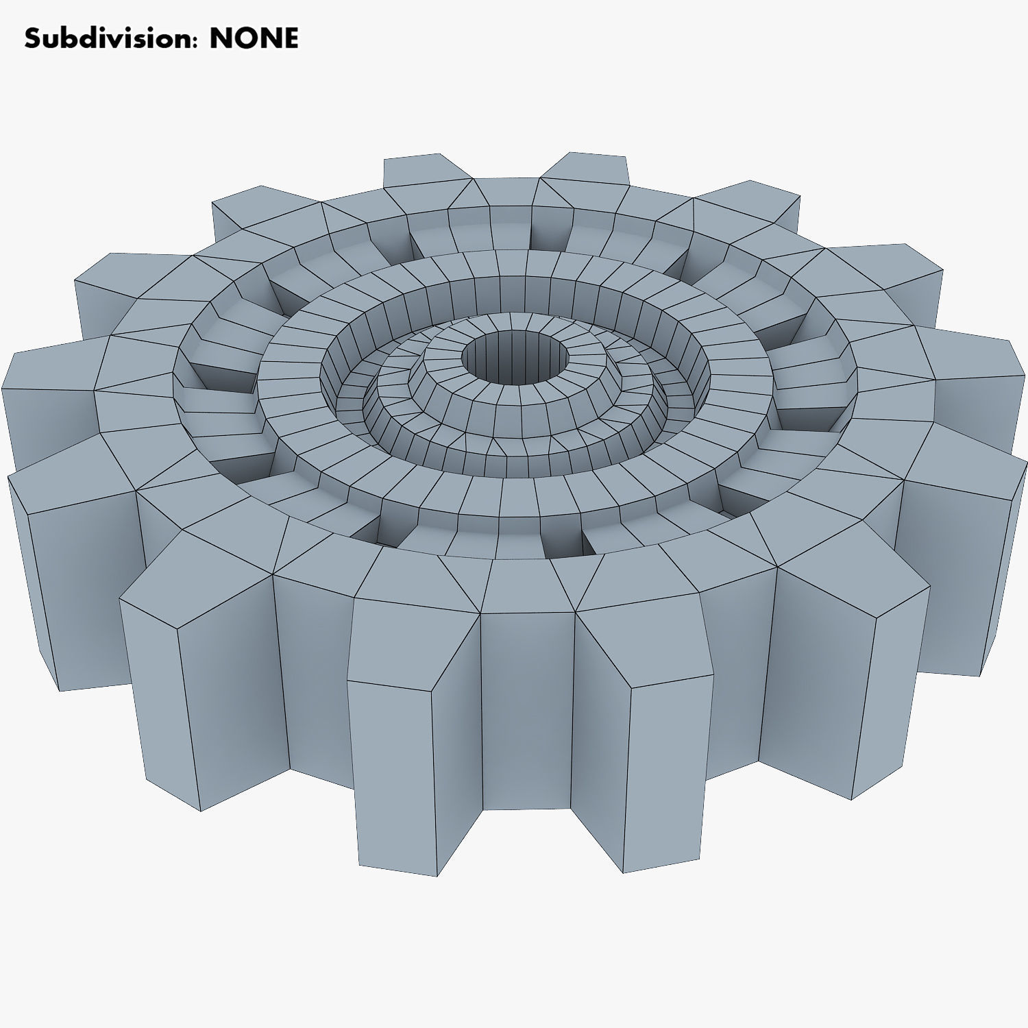 Gears Set Low Poly v 1 of 3D model_43