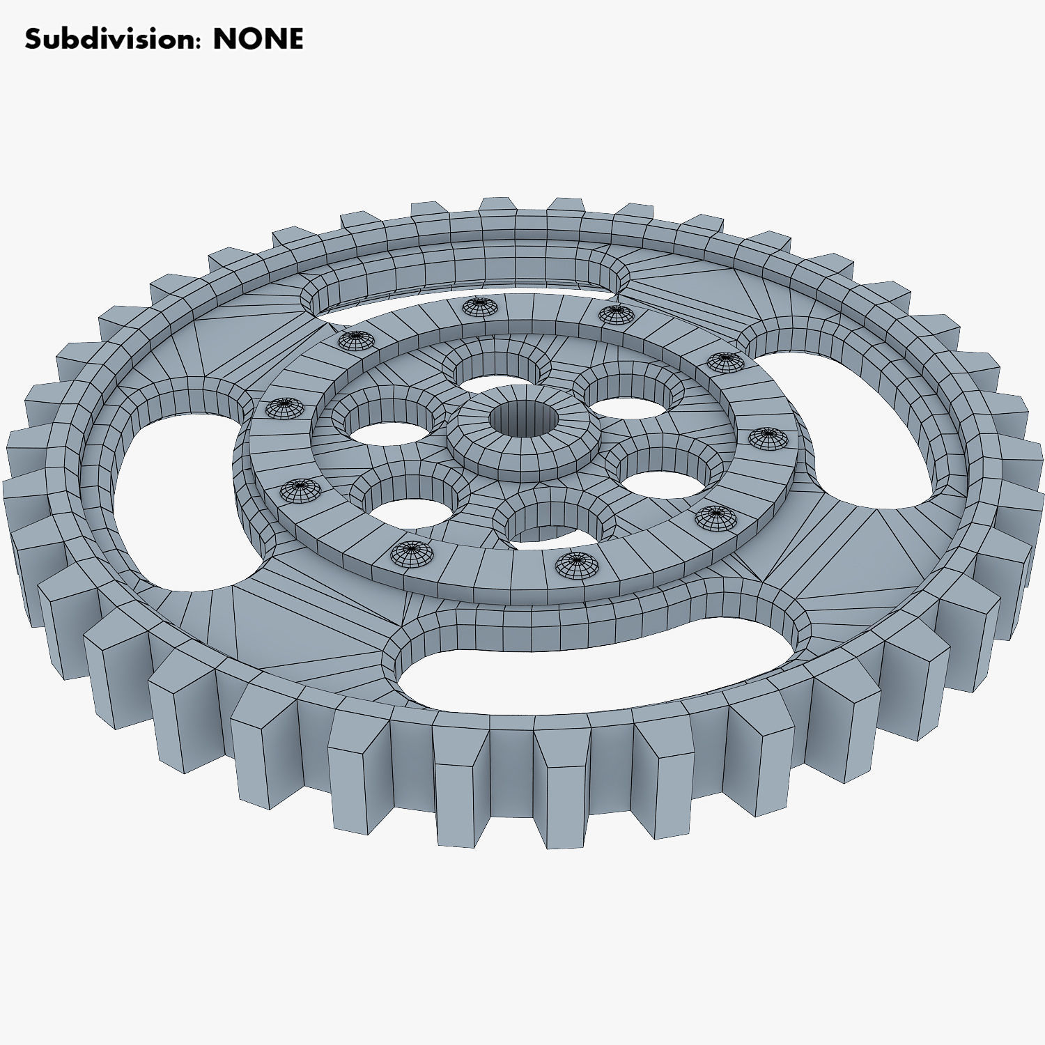 Gears Set Low Poly v 1 of 3D model_21