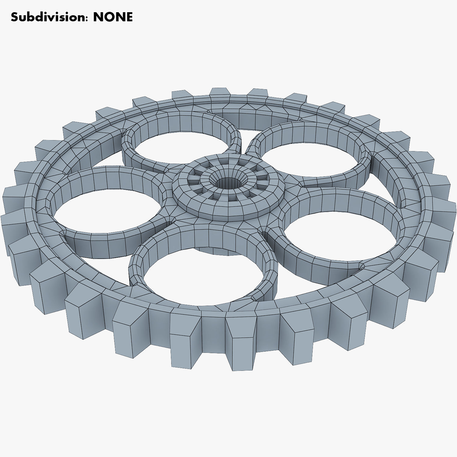 Gears Set Low Poly v 1 of 3D model_27