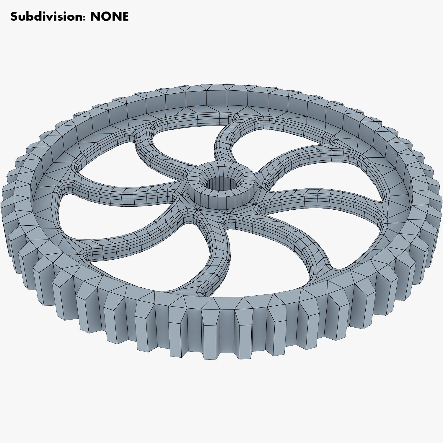 Gears Set Low Poly v 1 of 3D model_32