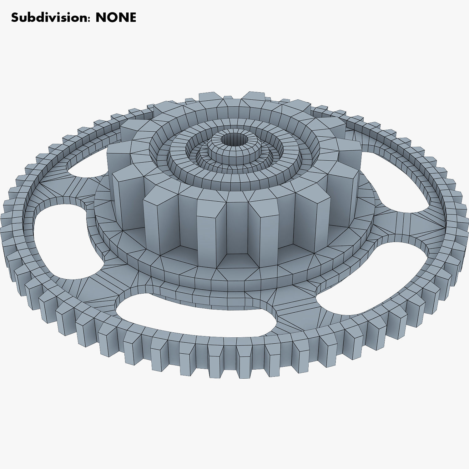 Gears Set Low Poly v 1 of 3D model_25