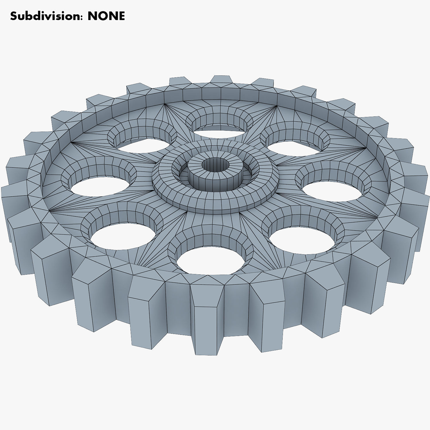Gears Set Low Poly v 1 of 3D model_30