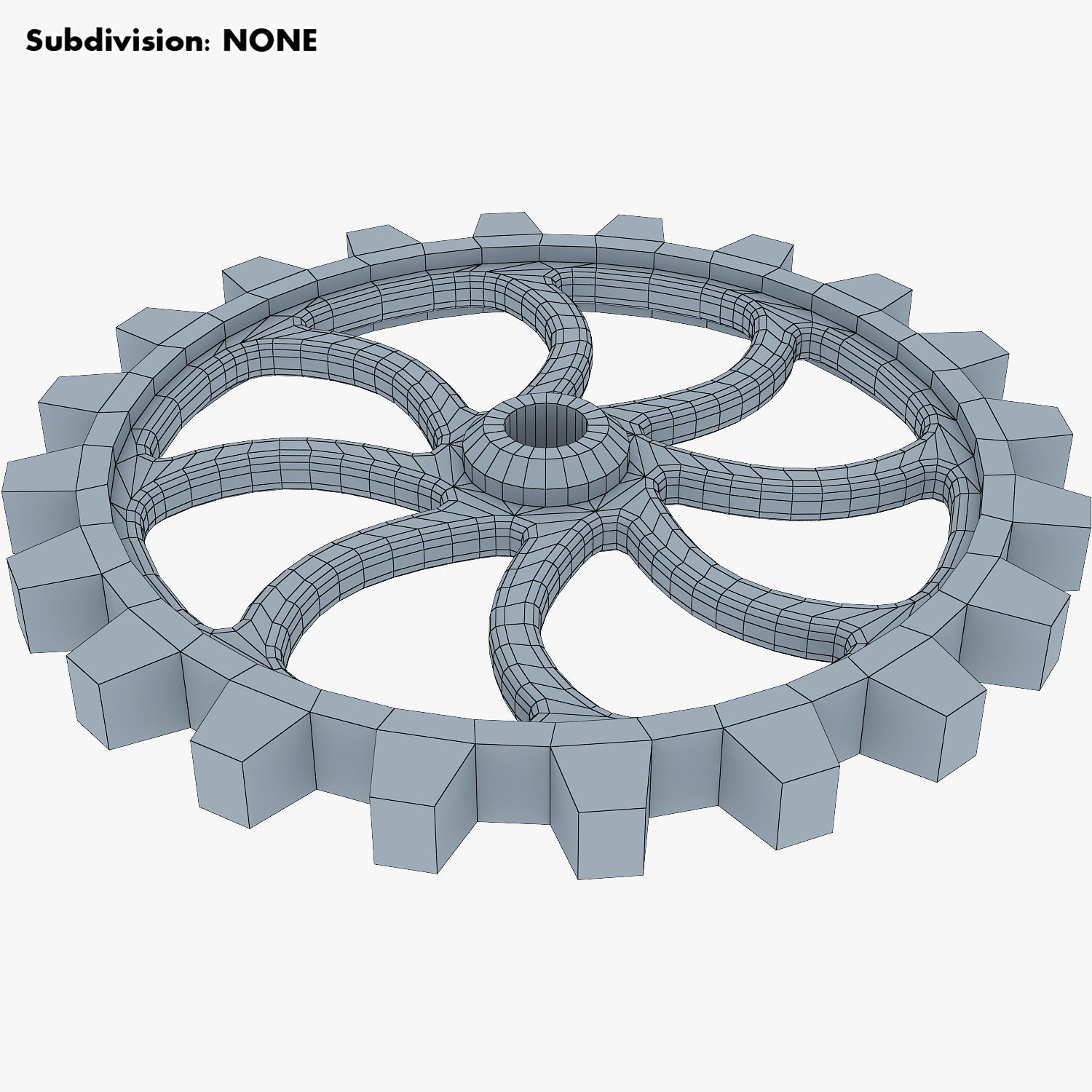 Gears Set Low Poly v 1 of 3D model_36