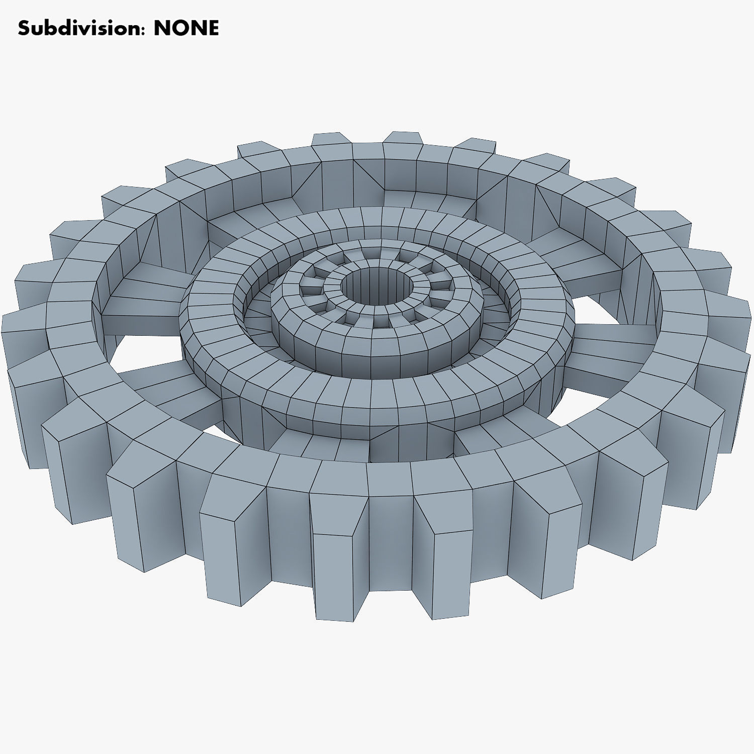 Gears Set Low Poly v 1 of 3D model_29