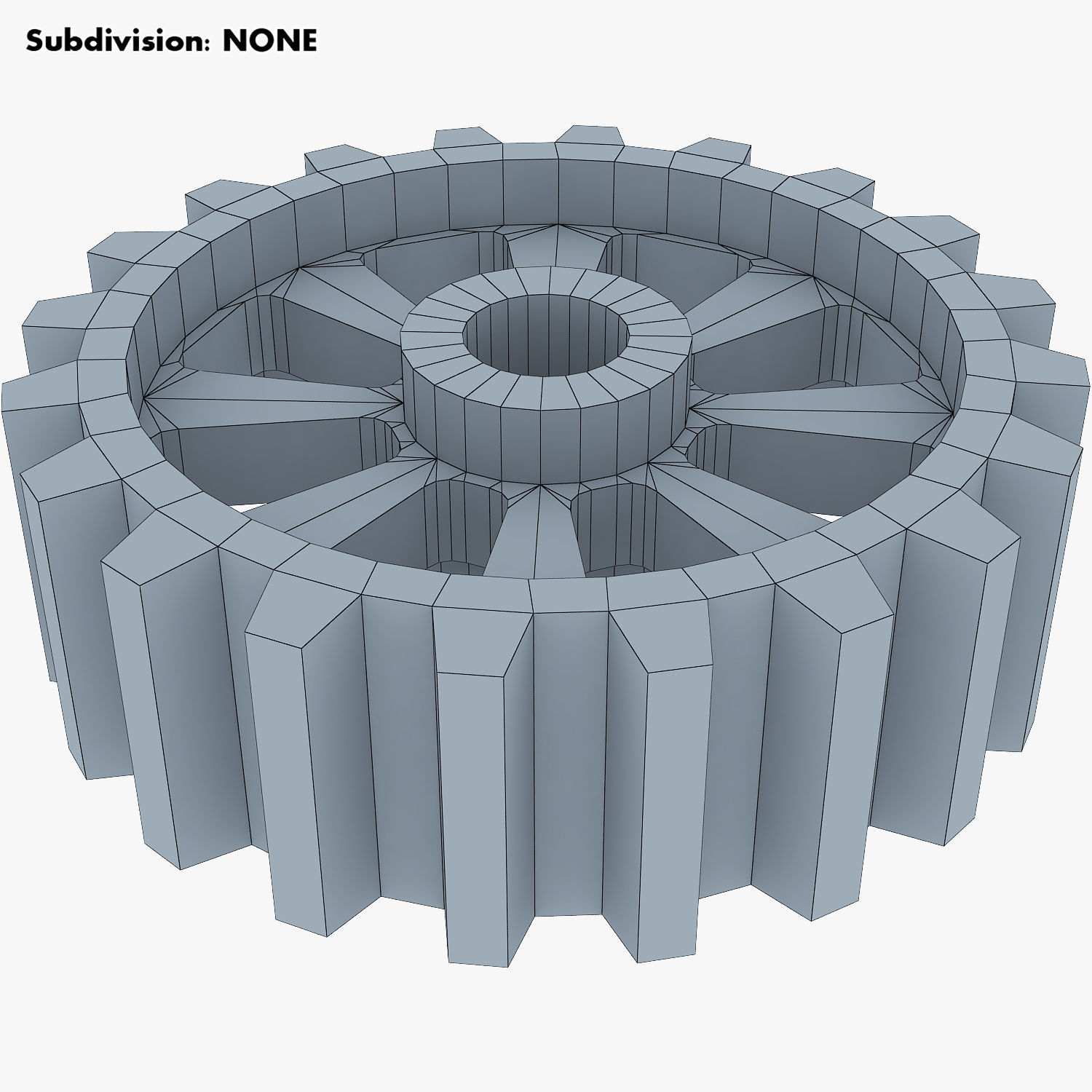 Gears Set Low Poly v 1 of 3D model_50