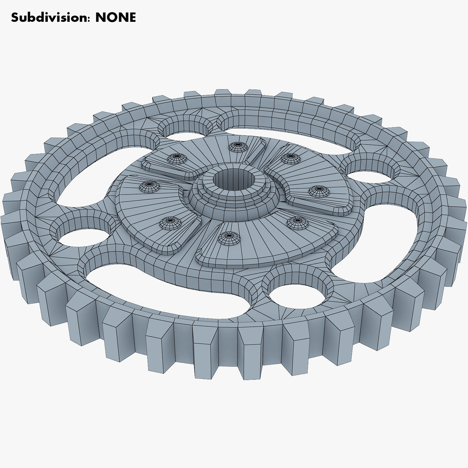 Gears Set Low Poly v 1 of 3D model_37
