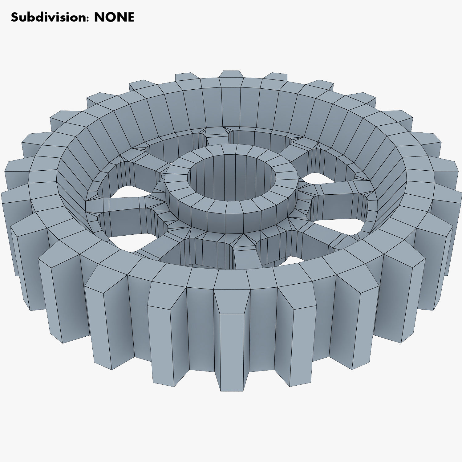 Gears Set Low Poly v 1 of 3D model_45