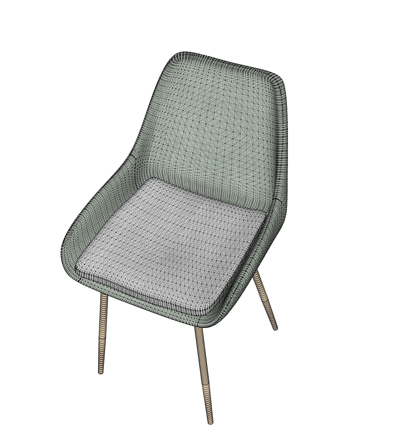 Modern  Dining Chair Free 3D model_7