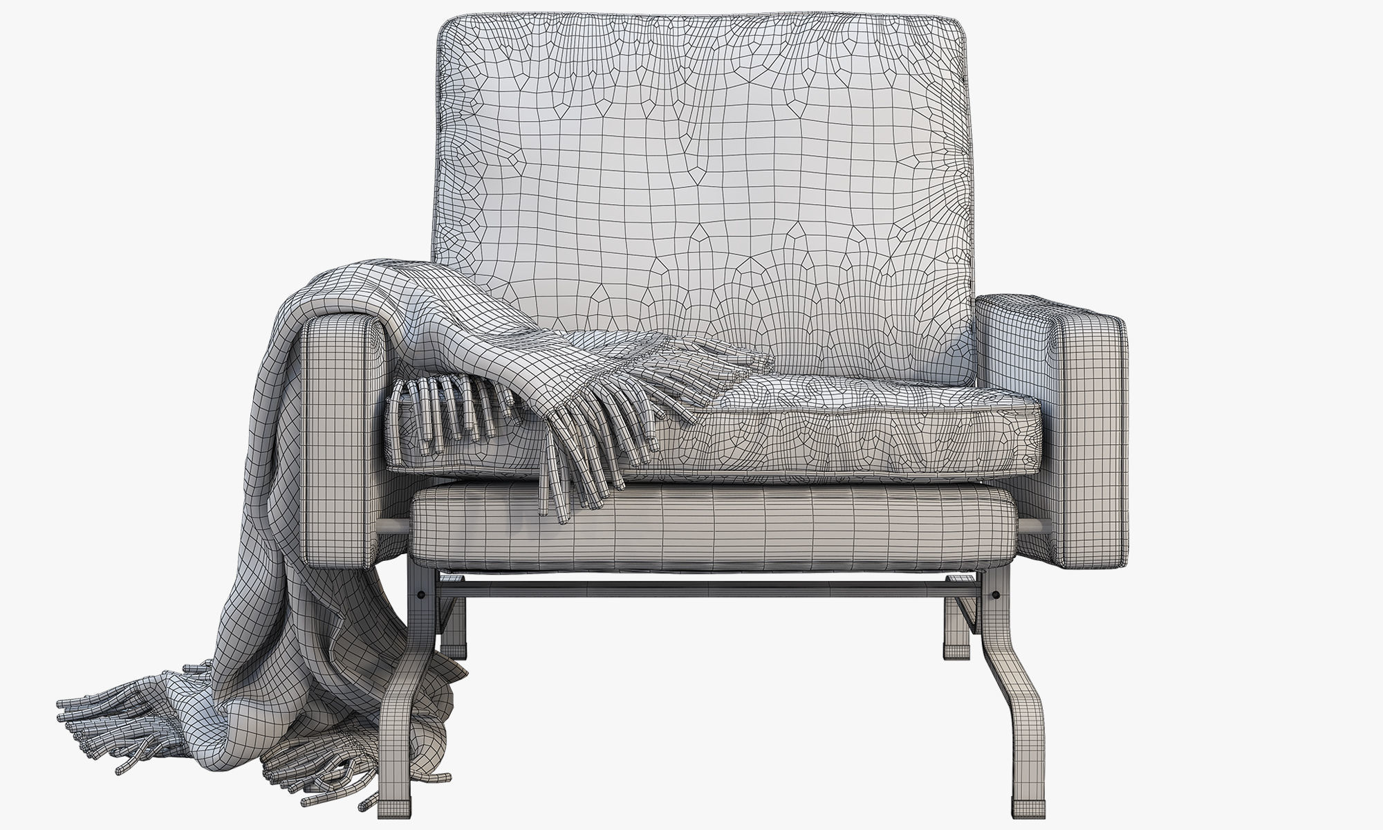 Fritz Hansen PK31 easy chair 3D model_8