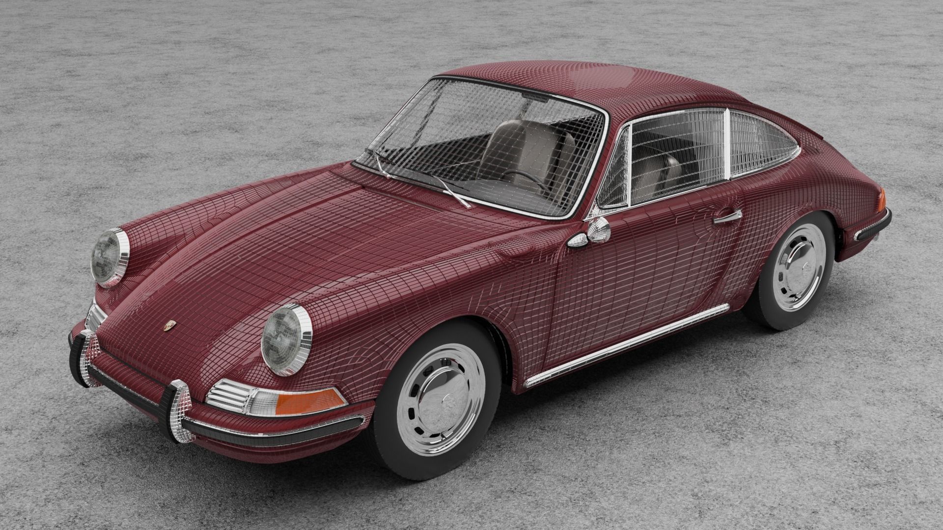 1968 Porsche 911 3D model_7