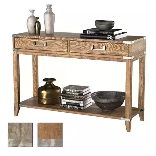 CAYDEN CAMPAIGN 2-DRAWER CONSOLE TABLE 3D model