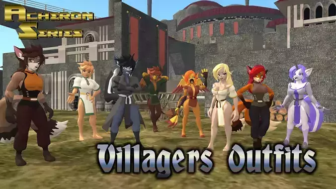Acheron Villager Outfits Low-poly 3D model