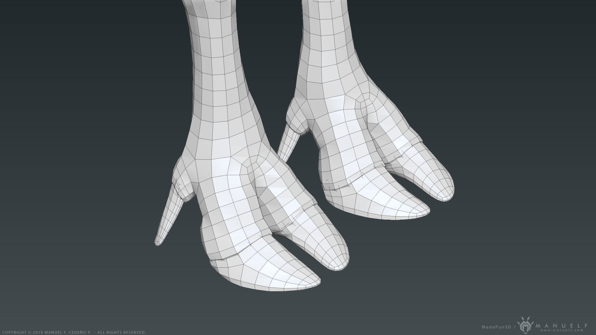 Stylized Cartoon Reindeer 3D model_18