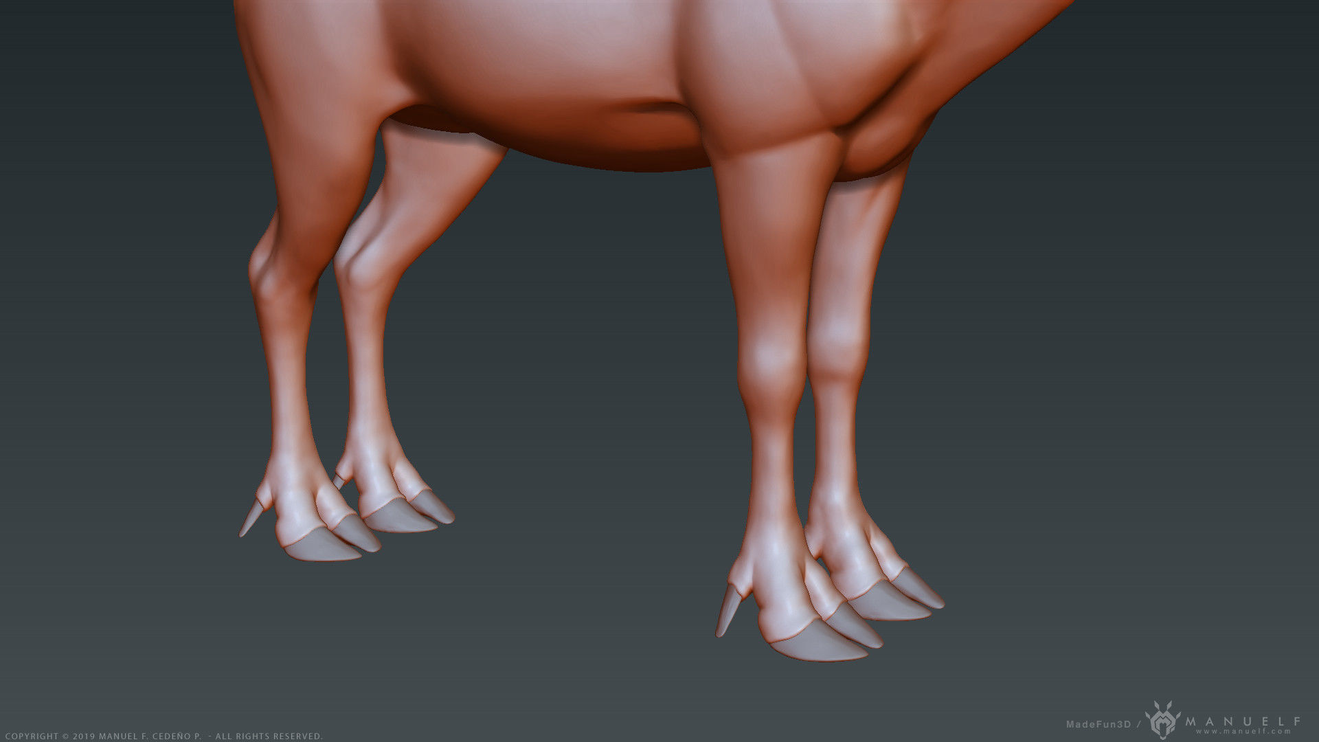 Stylized Cartoon Reindeer 3D model_11