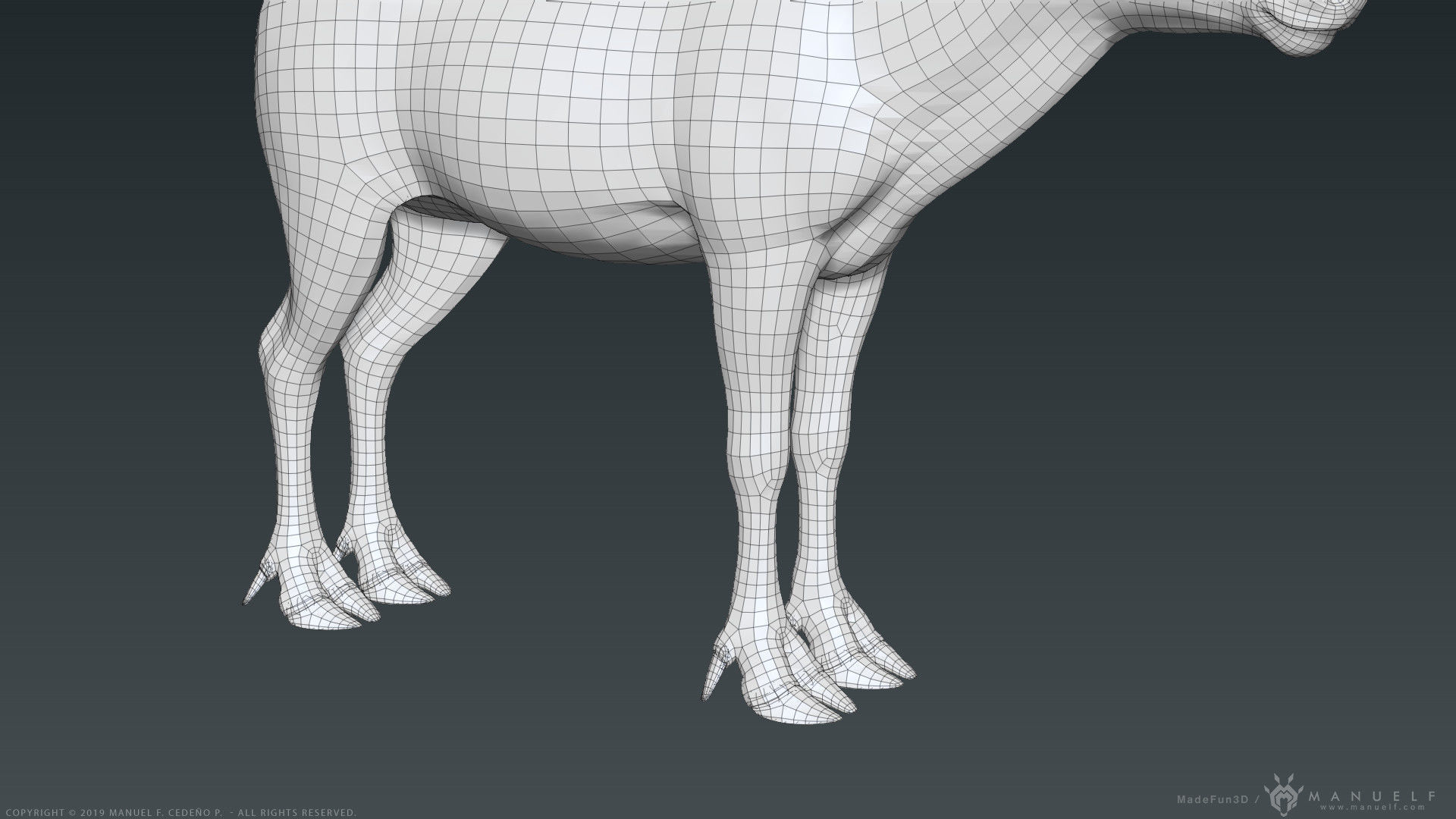 Stylized Cartoon Reindeer 3D model_19