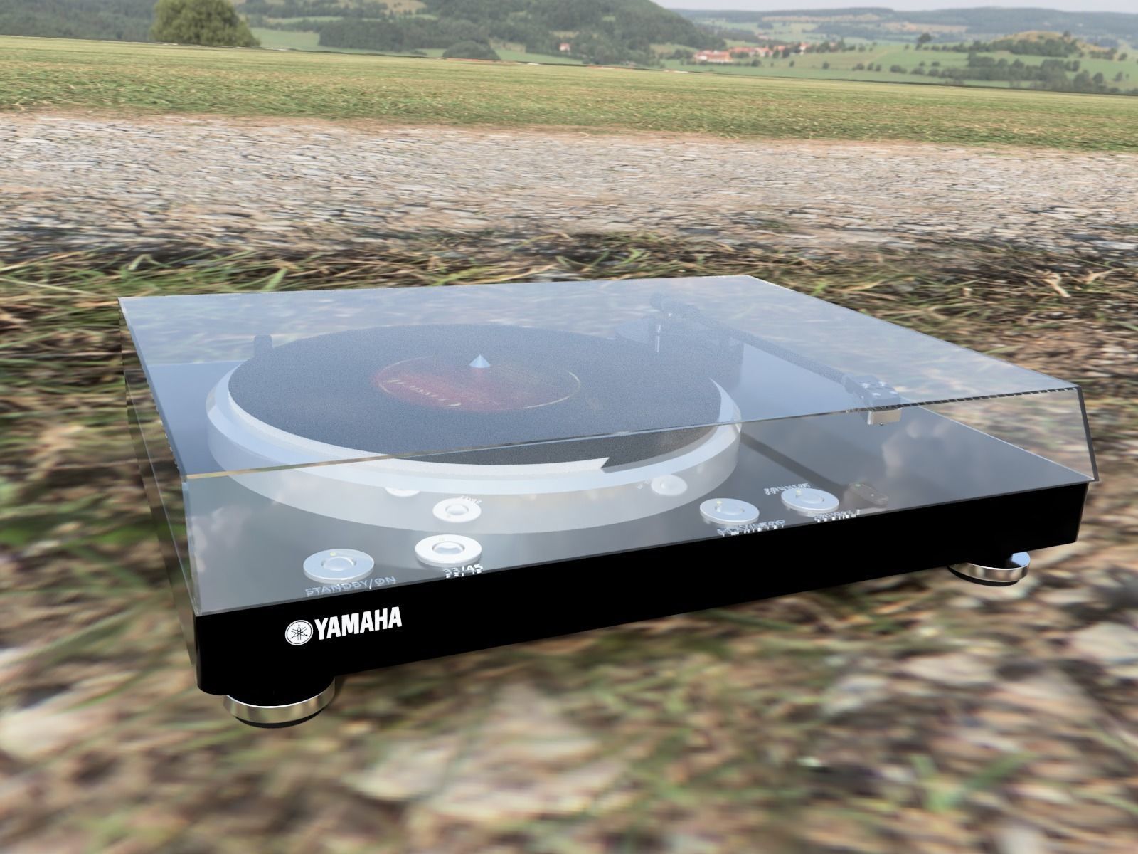 Gramophone YAMAHA Low-poly 3D model_6