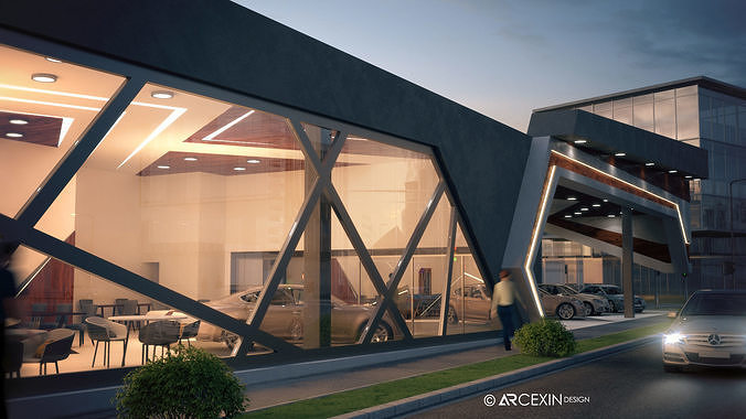 Car Showroom 3D model 7