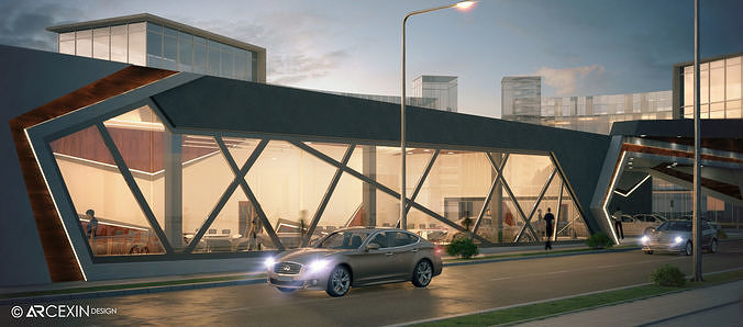 Car Showroom 3D model 6
