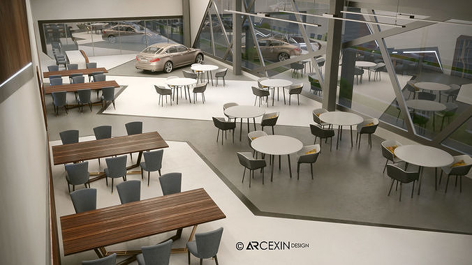 Car Showroom 3D model 4