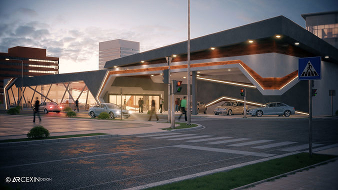 Car Showroom 3D model 2