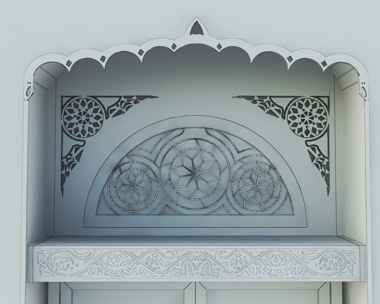 Qamaria stained glasses and Yemeni classic window Low-poly 3D model_4