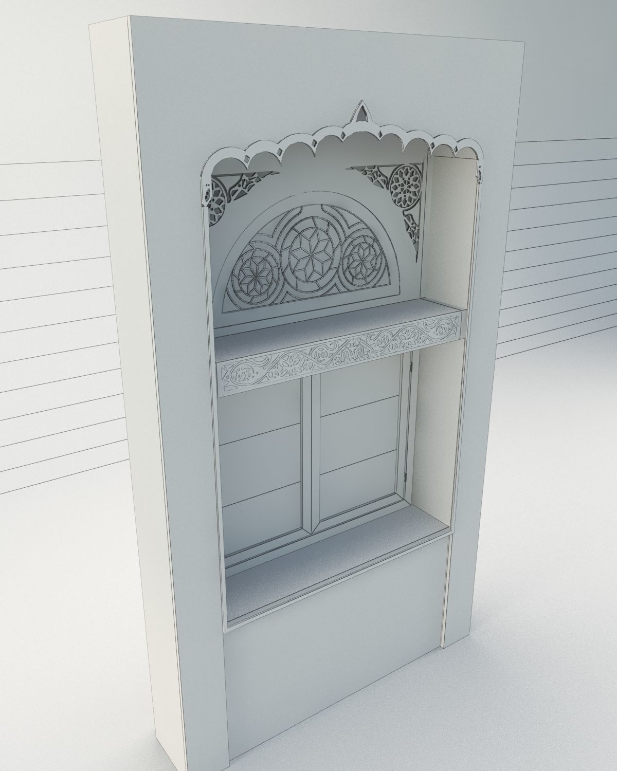 Qamaria stained glasses and Yemeni classic window Low-poly 3D model_8