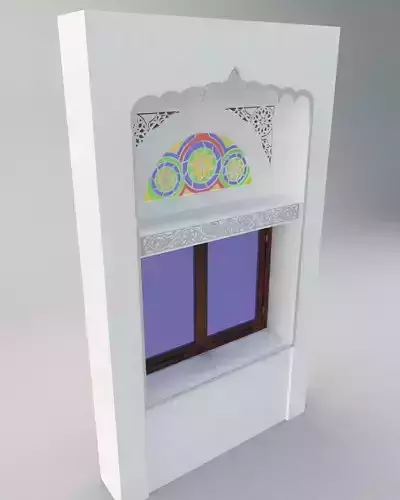 Qamaria stained glasses and Yemeni classic window Low-poly 3D model