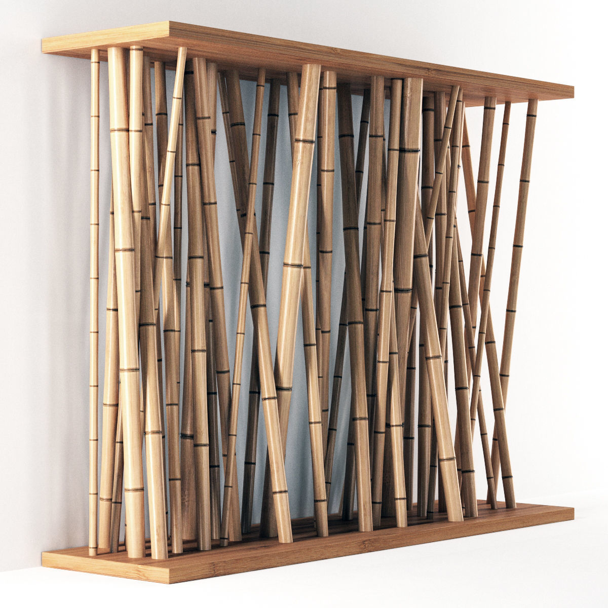 Bamboo wall decor 3D model CGTrader